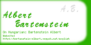 albert bartenstein business card
